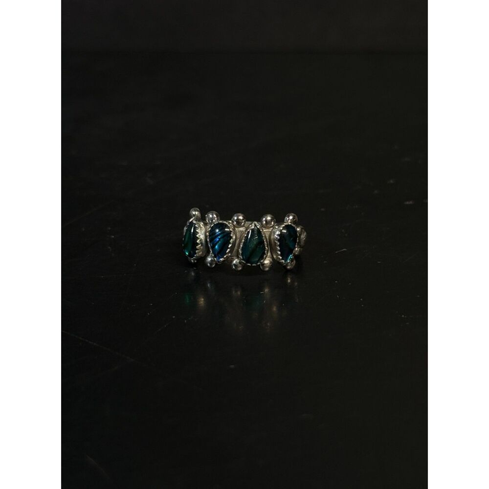 Wilbur Anderson Navajo Sterling Silver Abalone Ring 6.25